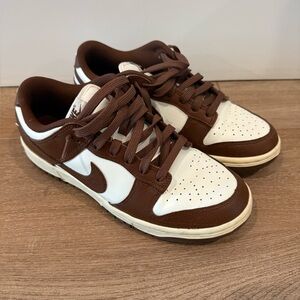 Womens Brown Nike Dunk Lows. Size 8.